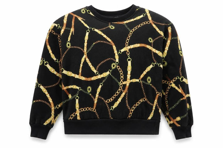 Pull&Bear Womens Black Geometric Polyester Pullover Sweatshirt Size S Pullover
