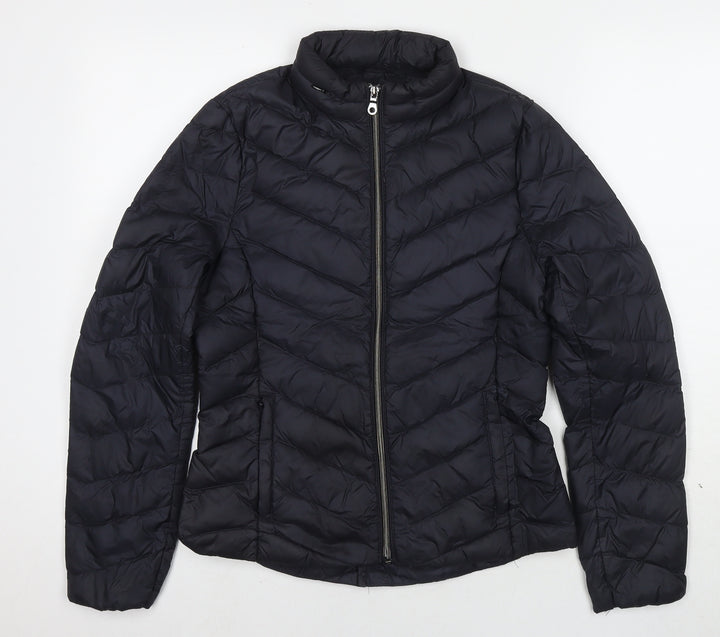Marks and Spencer Womens Black Puffer Jacket Coat Size 6 Zip