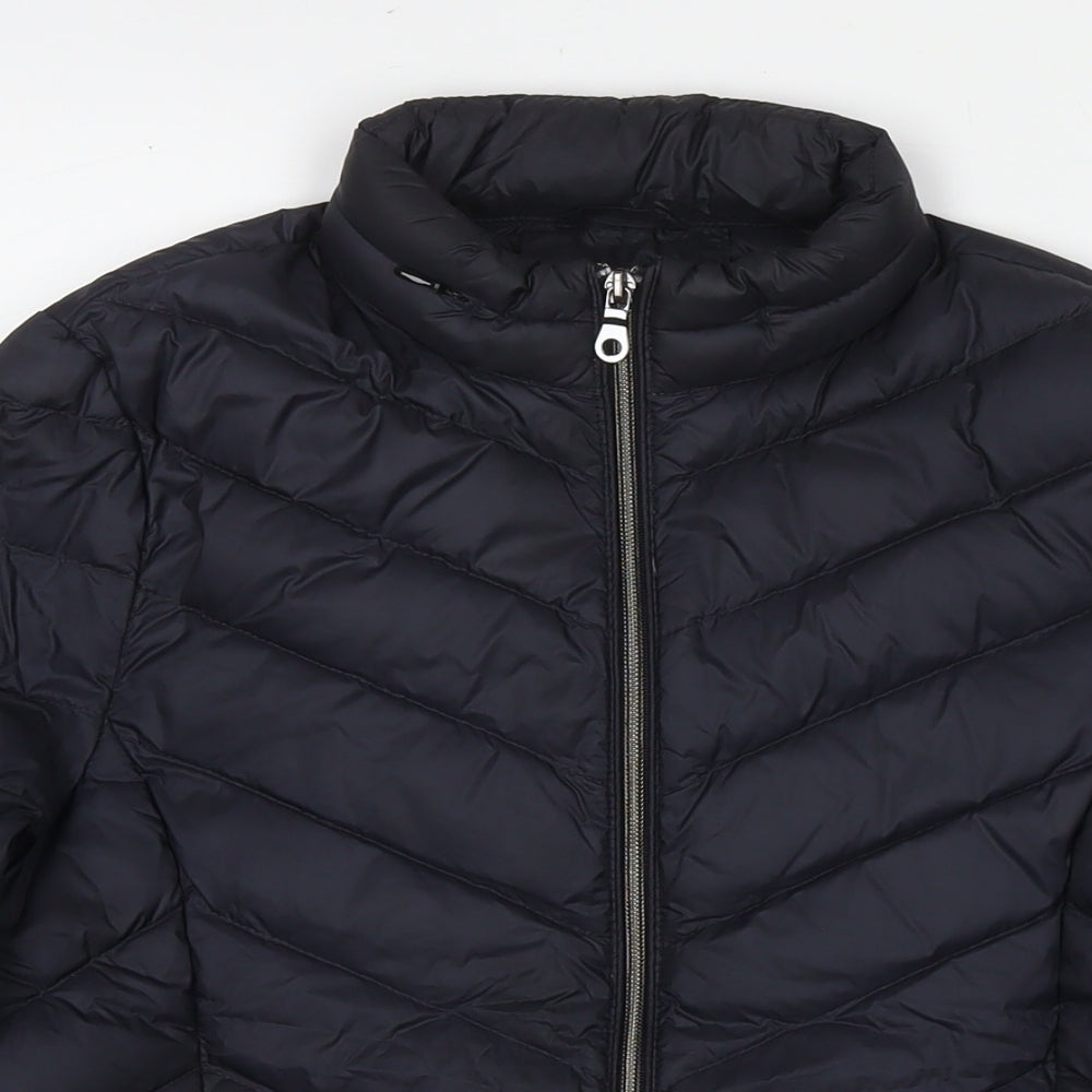 Marks and Spencer Womens Black Puffer Jacket Coat Size 6 Zip