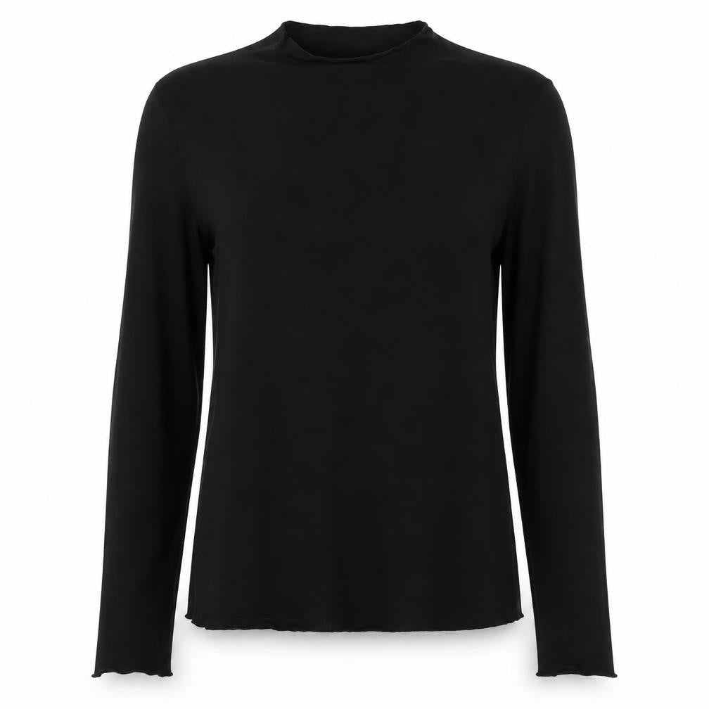 Front view of Stradivarius women’s black round neck polyester jumper, size M