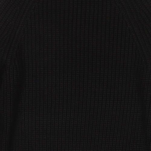 New Look Mens Black Round Neck Acrylic Pullover Jumper Size M Long Sleeve