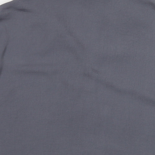 New Look Womens Grey Polyester Basic Button-Up Size 12 Collared