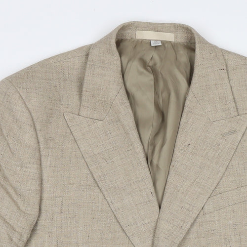 Marks and Spencer Mens Beige Polyester Jacket Suit Jacket Size 42 Regular