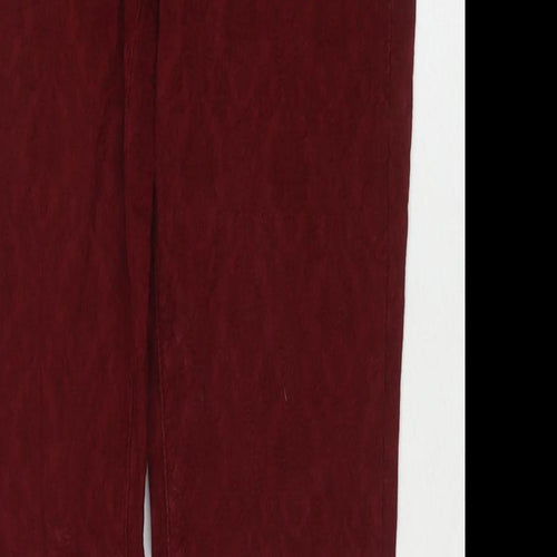 Zara Womens Red Polyester Blend Skinny Jeans Size 8 L27 in Regular Zip