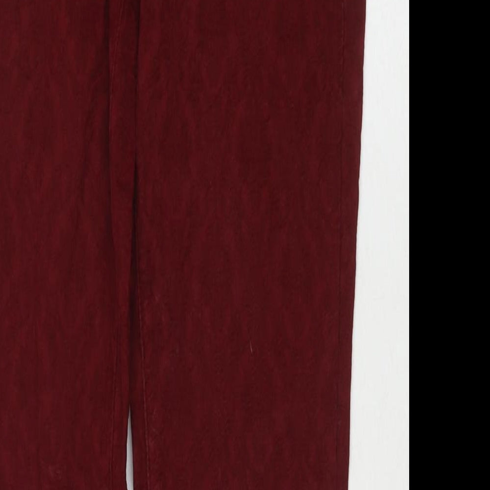 Zara Womens Red Polyester Blend Skinny Jeans Size 8 L27 in Regular Zip