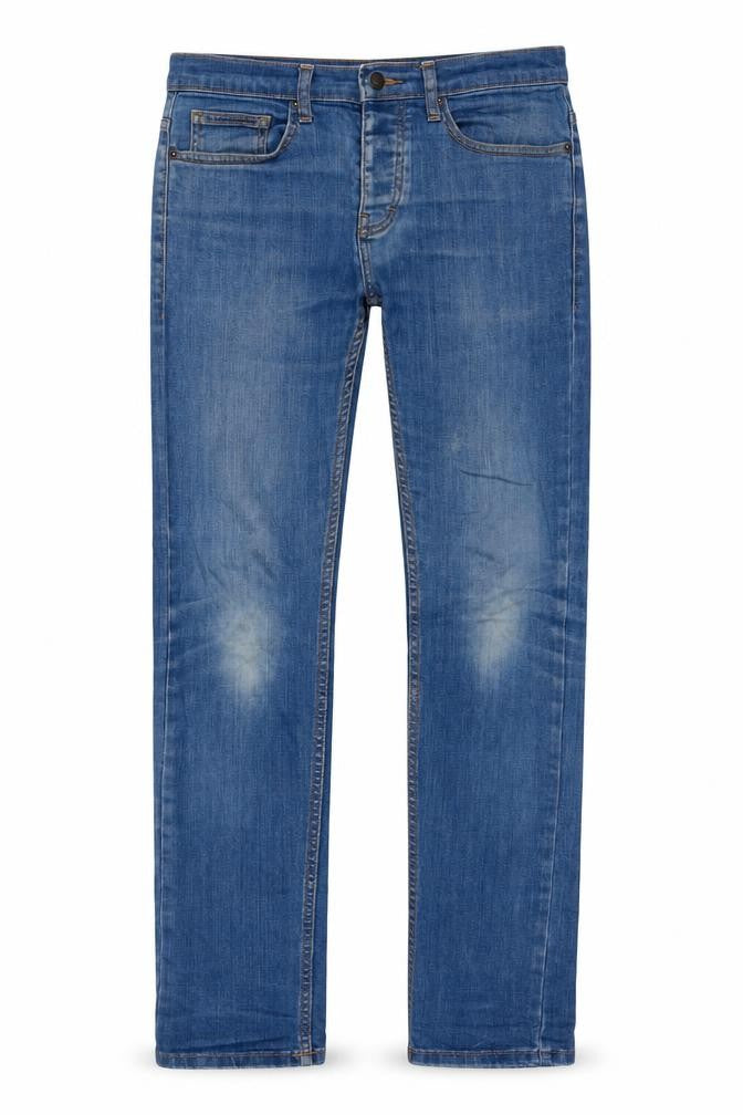 Topman Mens Blue Cotton Straight Jeans Size 30 in L30 in Regular Zip