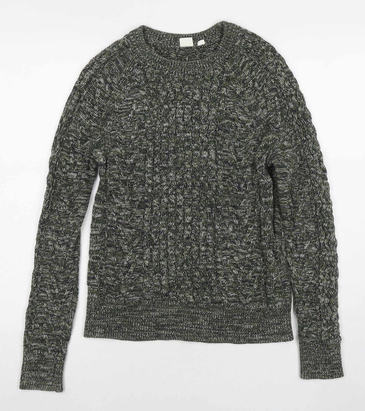 Gap Womens Green Round Neck Cotton Pullover Jumper Size S