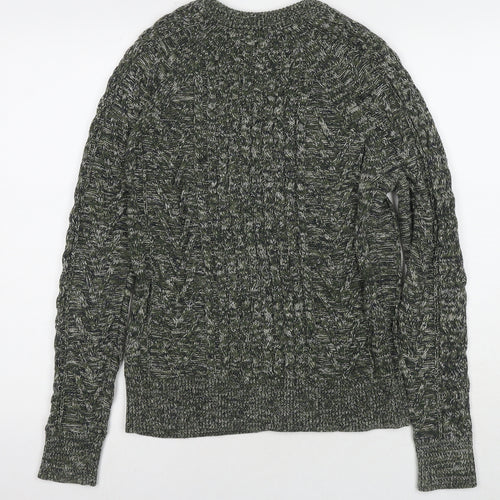 Gap Womens Green Round Neck Cotton Pullover Jumper Size S