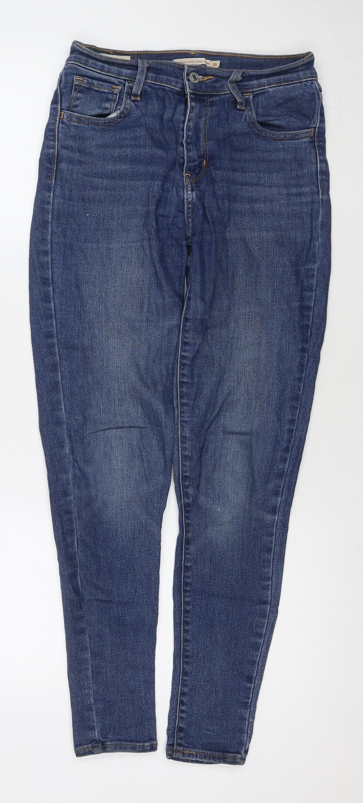 Levi's Womens Blue Cotton Skinny Jeans Size 26 in L28 in Regular Zip