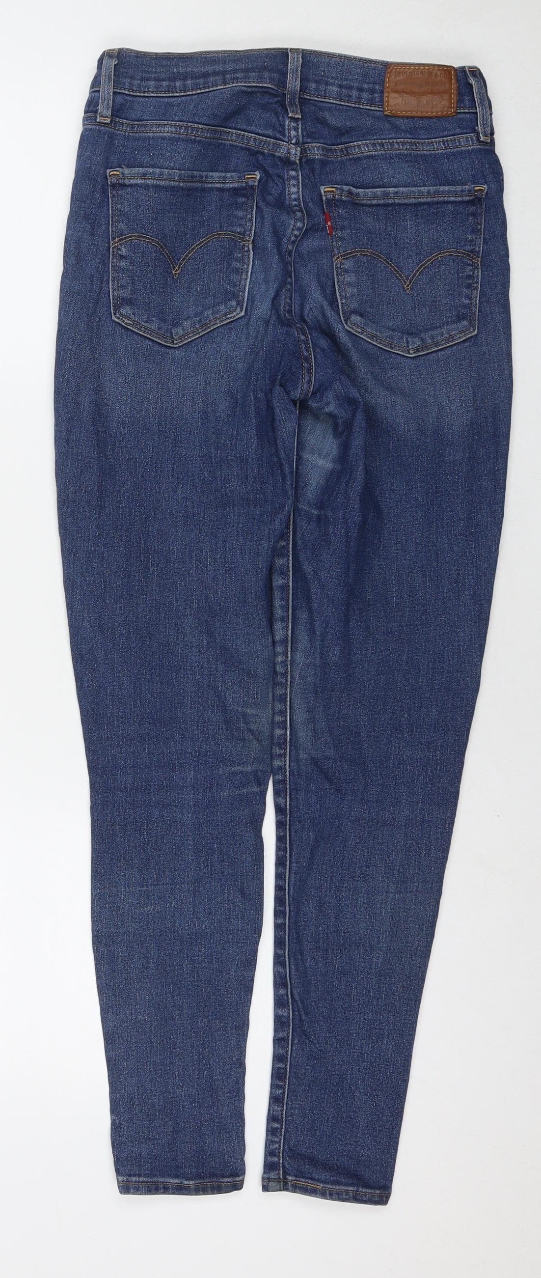 Levi's Womens Blue Cotton Skinny Jeans Size 26 in L28 in Regular Zip