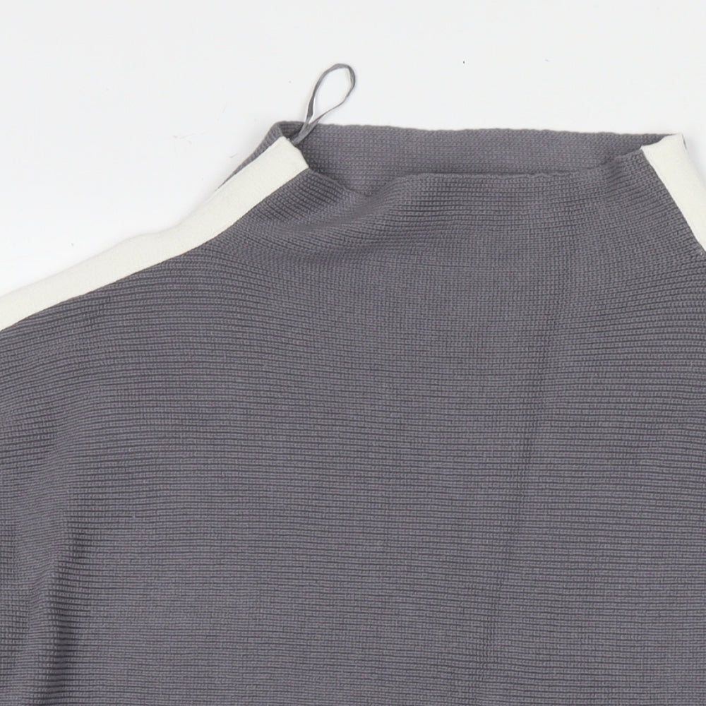 M&Co Womens Grey Round Neck Cotton Pullover Jumper Size 14