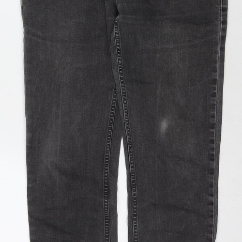 NEXT Mens Grey Cotton Straight Jeans Size 32 in L31 in Regular Zip