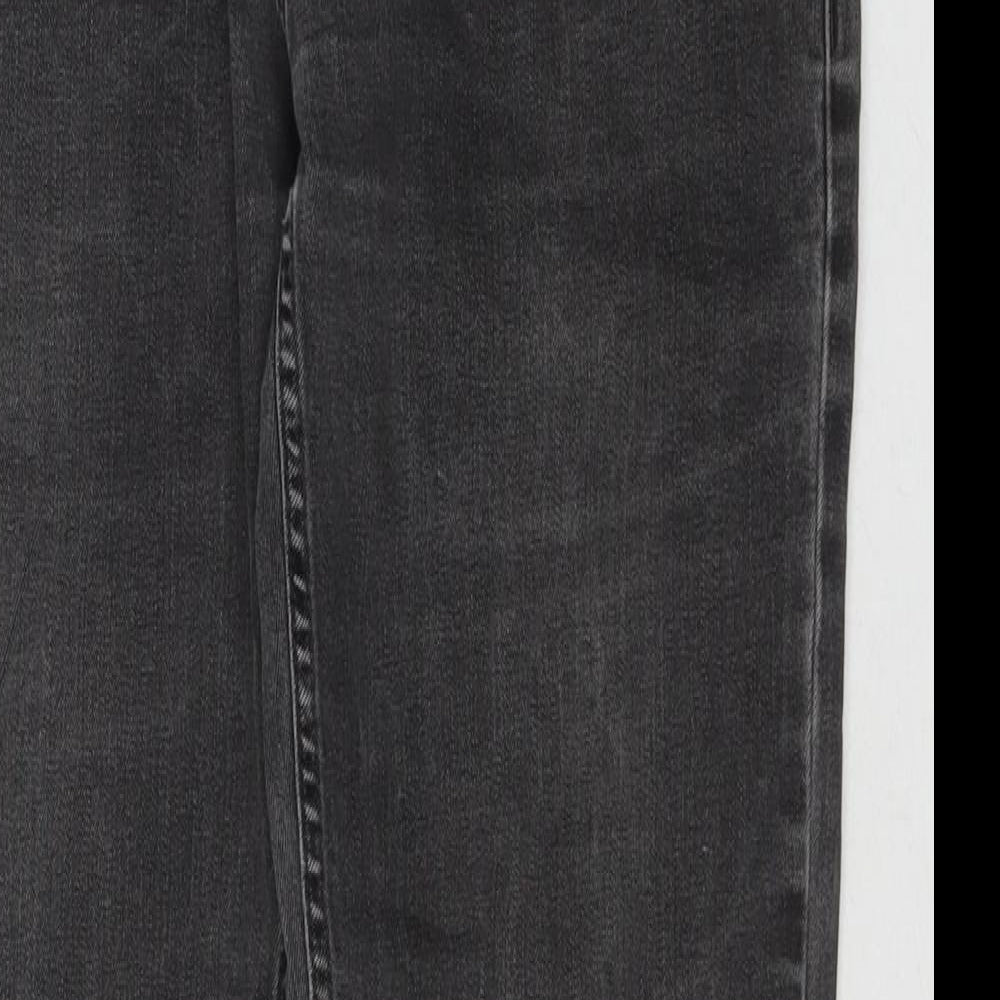 NEXT Mens Grey Cotton Straight Jeans Size 32 in L31 in Regular Zip