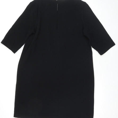 Marks and Spencer Womens Black Polyester A-Line Size 18 Round Neck Pullover