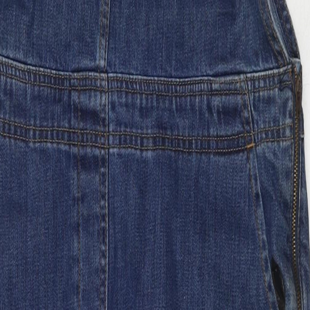 ASOS Womens Blue Cotton Dungaree One-Piece Size 14 L30 in Zip