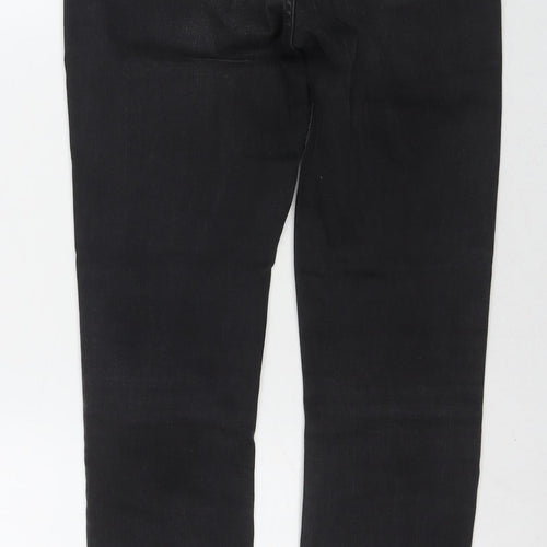 Zara Womens Black Cotton Skinny Jeans Size 12 L28 in Regular Zip