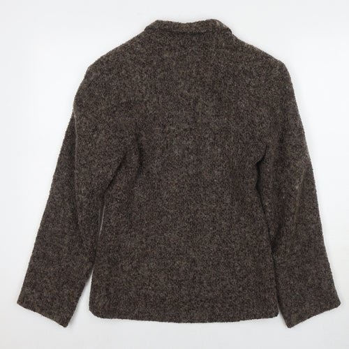 Monsoon Womens Brown Pea Coat Coat Size 10 Button