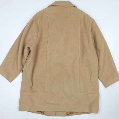 Precis Womens Brown Overcoat Coat Size 16 Button
