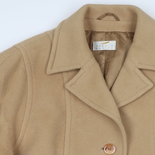Precis Womens Brown Overcoat Coat Size 16 Button