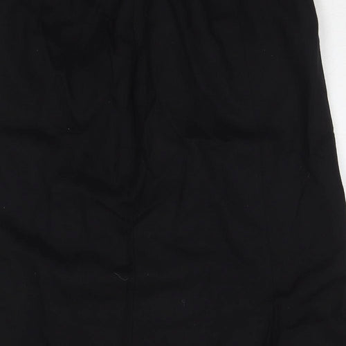 St Michael Womens Black Wool A-Line Skirt Size 14 Zip