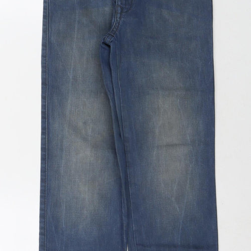 Indigo Boys Blue Cotton Straight Jeans Size 9 Years L23 in Regular Zip