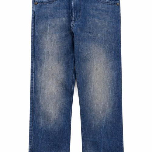 Indigo Boys Blue Cotton Straight Jeans Size 9 Years L23 in Regular Zip