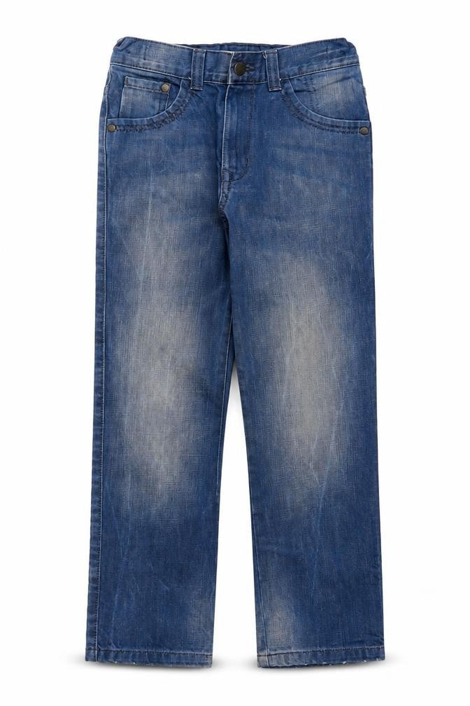 Indigo Boys Blue Cotton Straight Jeans Size 9 Years L23 in Regular Zip