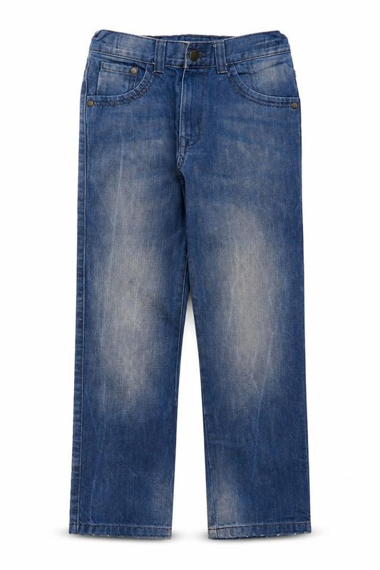 Indigo Boys Blue Cotton Straight Jeans Size 9 Years L23 in Regular Zip