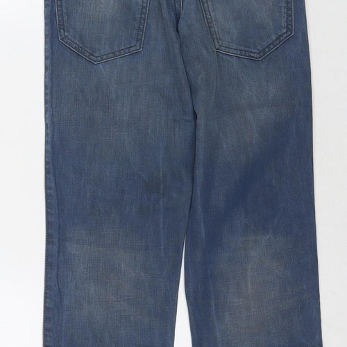 Indigo Boys Blue Cotton Straight Jeans Size 9 Years L23 in Regular Zip