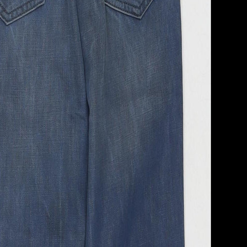 Indigo Boys Blue Cotton Straight Jeans Size 9 Years L23 in Regular Zip