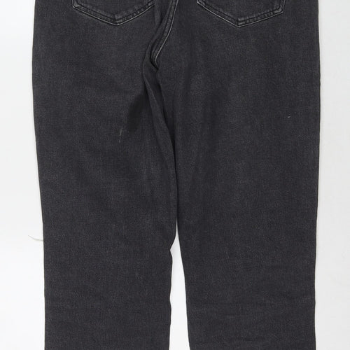 NEXT Womens Grey Cotton Straight Jeans Size 14 L27 in Regular Zip