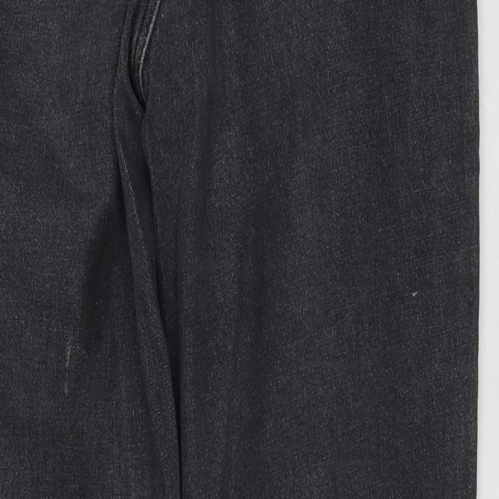 NEXT Womens Grey Cotton Straight Jeans Size 14 L27 in Regular Zip