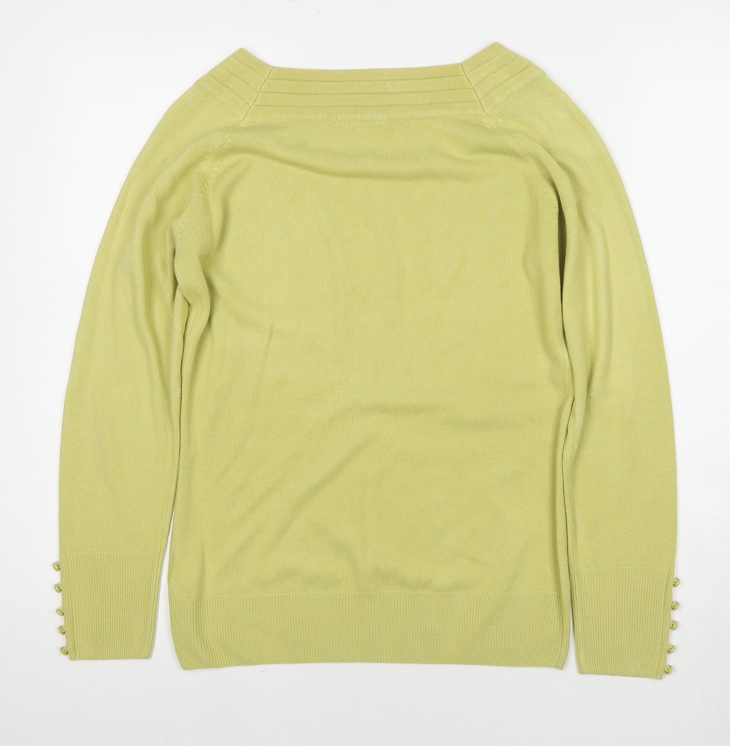 Marks and Spencer Womens Yellow Round Neck Acrylic Pullover Jumper Size 12