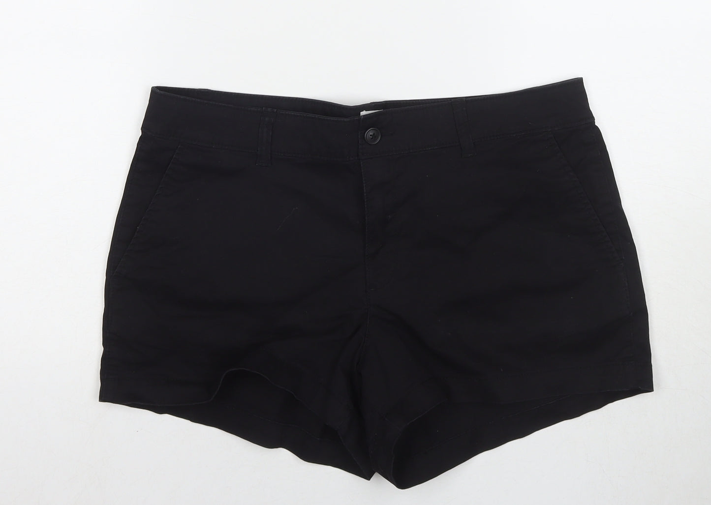 Gap Womens Black Cotton Hot Pants Shorts Size 12 L3 in Regular Zip