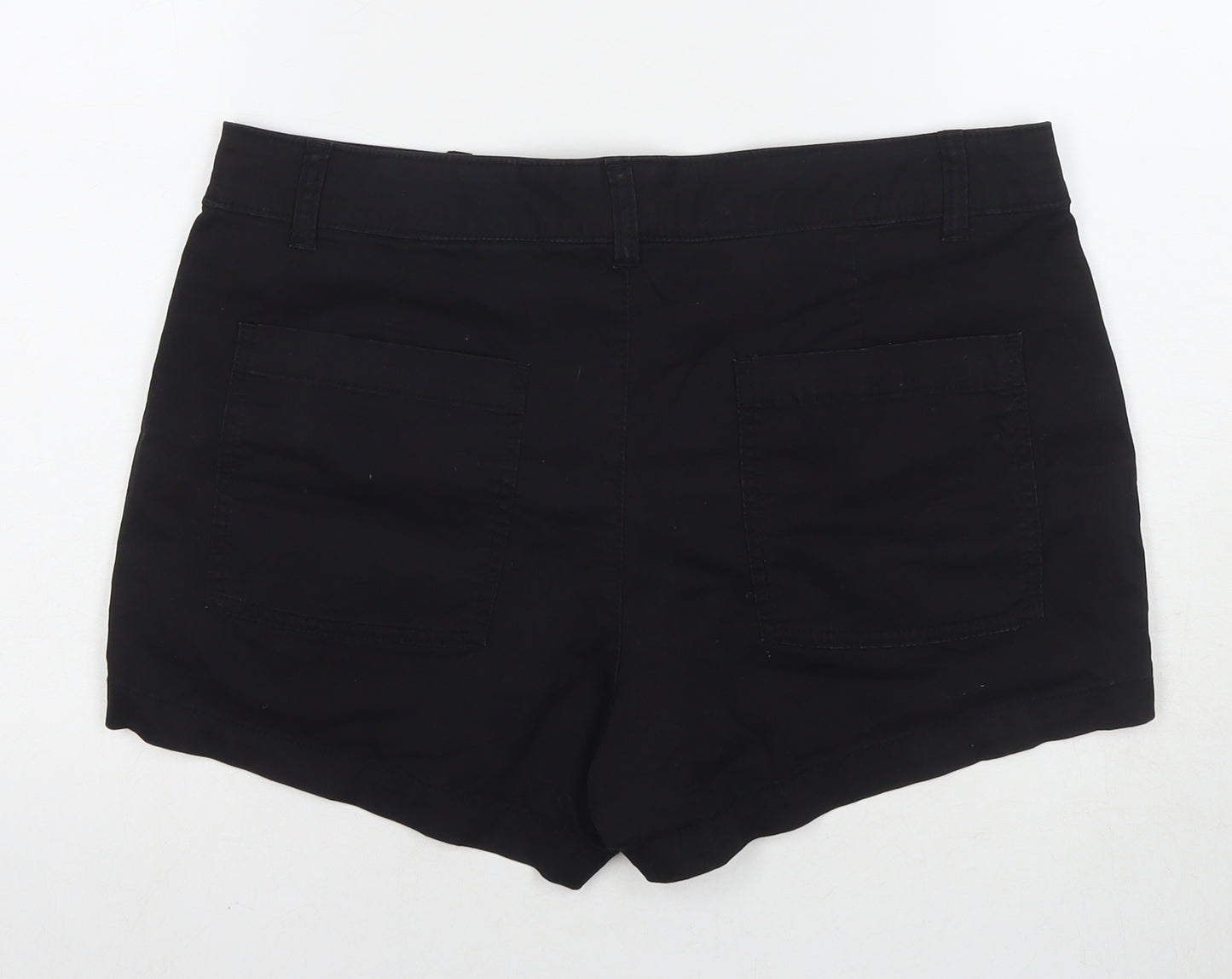 Gap Womens Black Cotton Hot Pants Shorts Size 12 L3 in Regular Zip