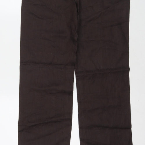 Promod Womens Brown Polyester Trousers Size 30 L30 in Regular Zip