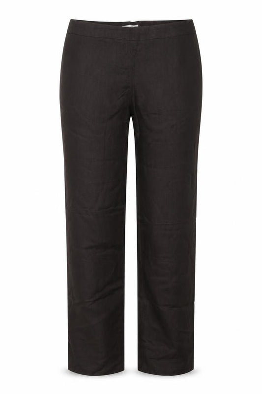 Front view of Promod women’s brown polyester trousers, size UK 30, 30-inch leg regular zip