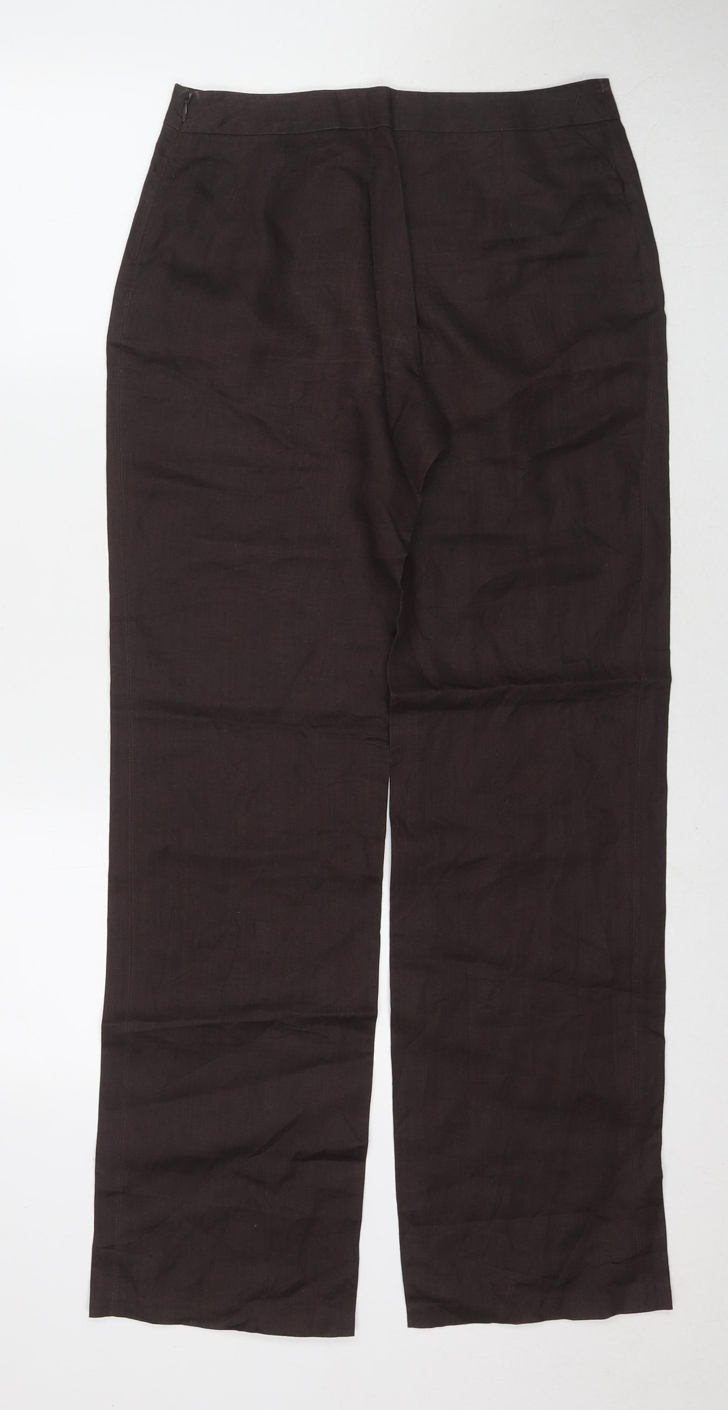Promod Womens Brown Polyester Trousers Size 30 L30 in Regular Zip