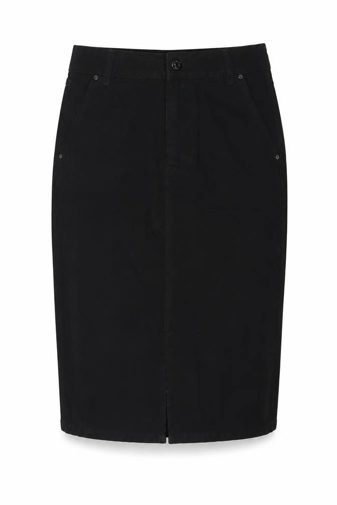 Dorothy Perkins Womens Black Cotton A-Line Skirt Size 8 Zip