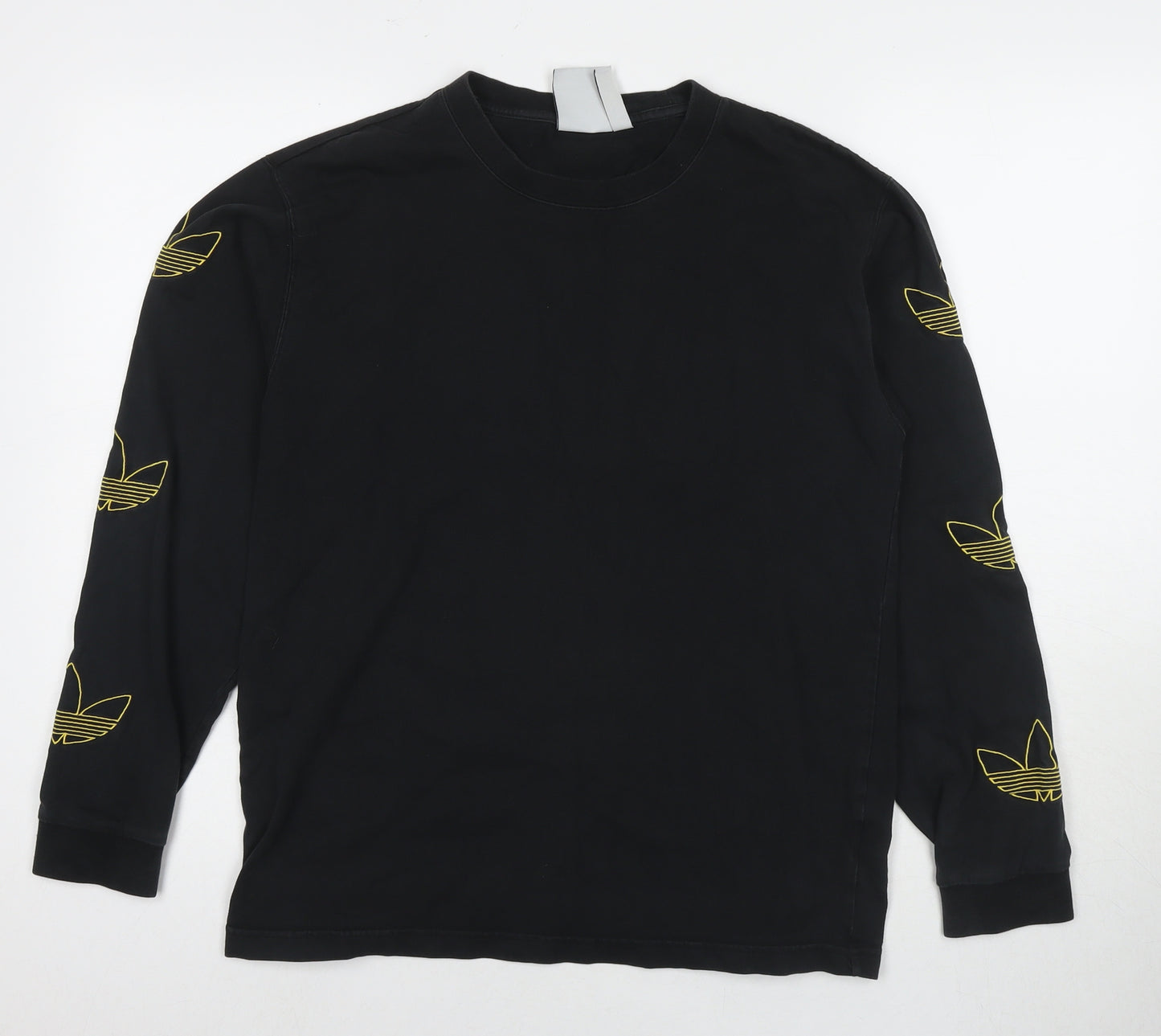 adidas Mens Black Cotton Pullover Sweatshirt Size M - Logo