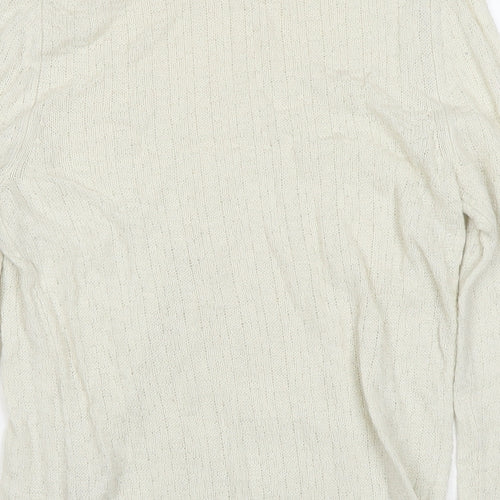 Gap Womens White Round Neck Polyester Pullover Jumper Size M