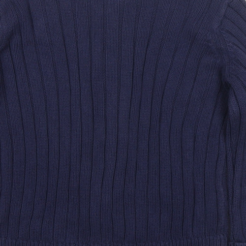 BHS Womens Blue Round Neck Cotton Pullover Jumper Size 14