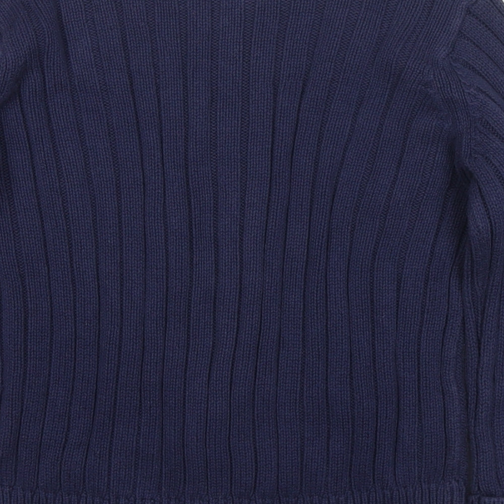 BHS Womens Blue Round Neck Cotton Pullover Jumper Size 14