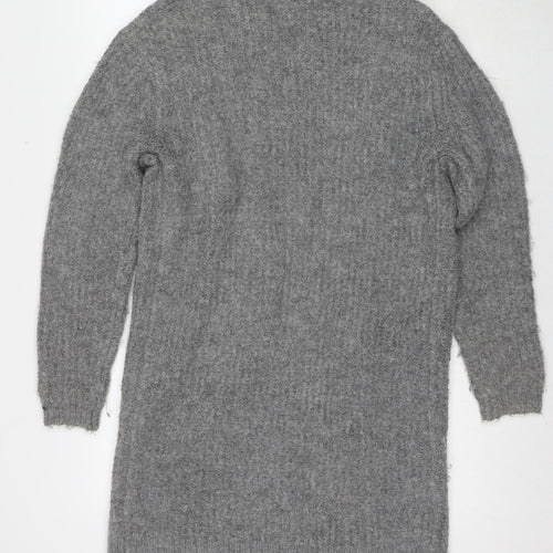 Marks and Spencer Womens Grey Collared Acrylic Cardigan Jumper Size S