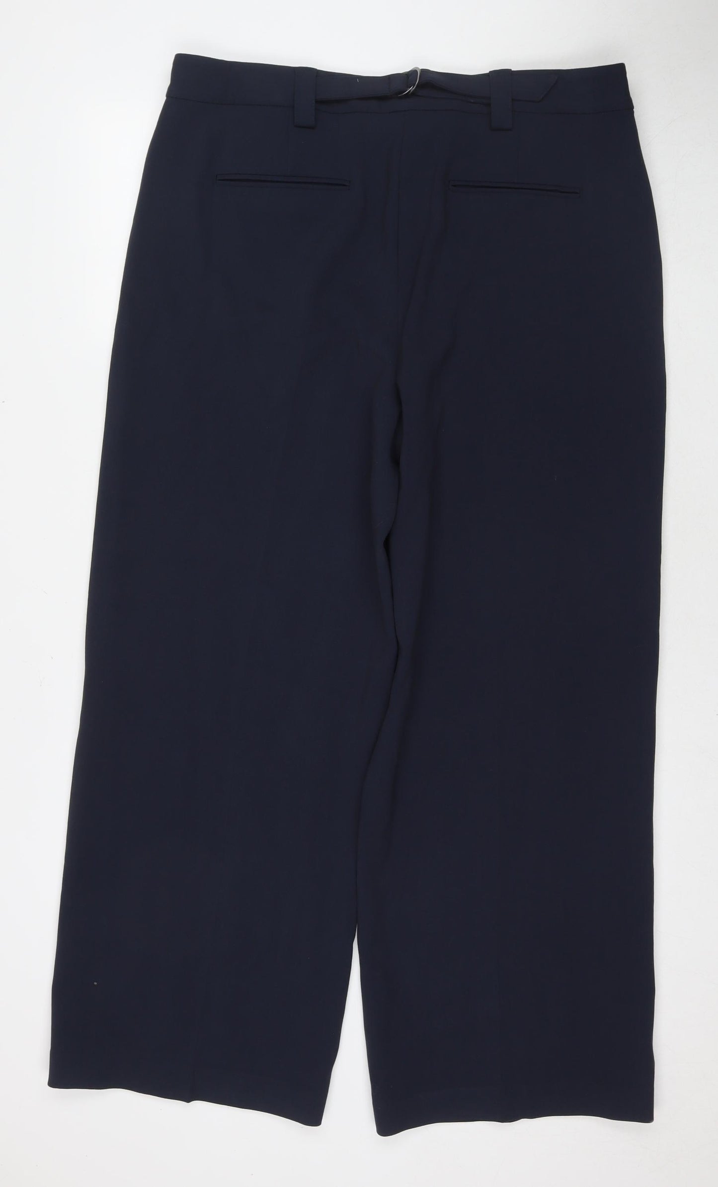 Marks and Spencer Womens Blue Polyester Trousers Size 14 L30 in Regular