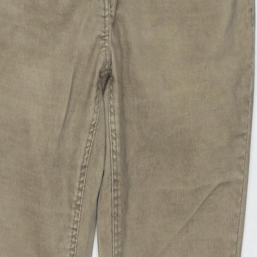 NEXT Womens Brown Polyester Trousers Size 12 L27 in Regular Zip