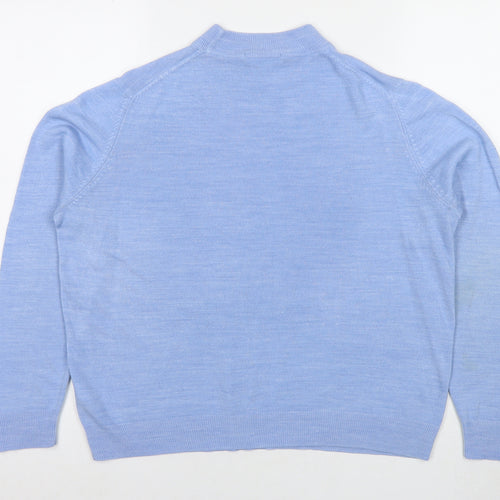 Marks and Spencer Womens Blue Round Neck Acrylic Pullover Jumper Size 18