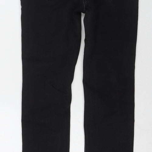 NEXT Womens Black Cotton Skinny Jeans Size 12 L25 in Regular Zip