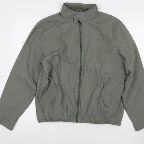 Marks and Spencer Mens Green Bomber Jacket Coat Size L Zip