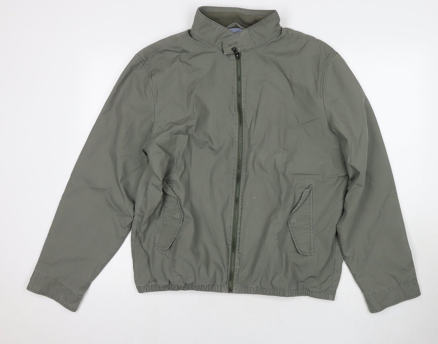 Marks and Spencer Mens Green Bomber Jacket Coat Size L Zip
